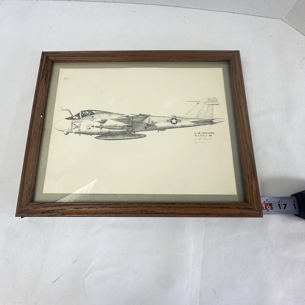 A-6E Intruder Military Lithograph Framed W.C. Hall 1988 Signed #15/1000 15×12 - Picture 4 of 6